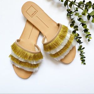 SEND OFFERS! DOLCE VITA Celaya Fringe Flat Sandals